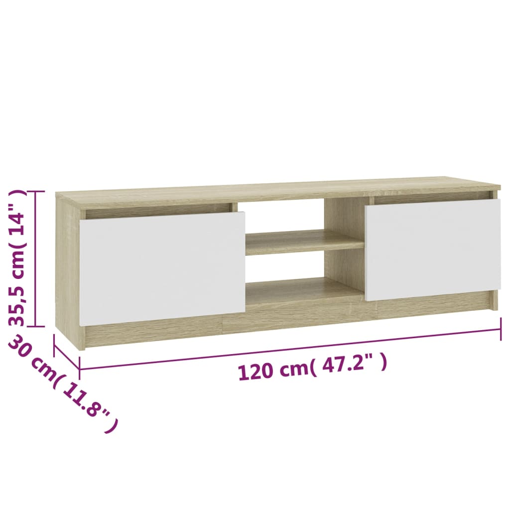 Tv-meubel 120x30x35,5 cm bewerkt hout