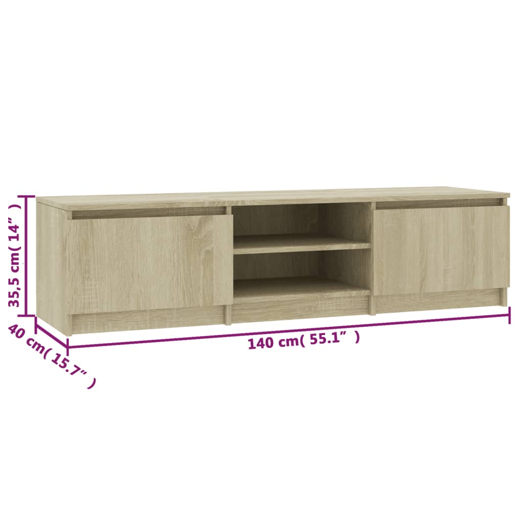 Tv-meubel 140x40x35,5 cm bewerkt hout