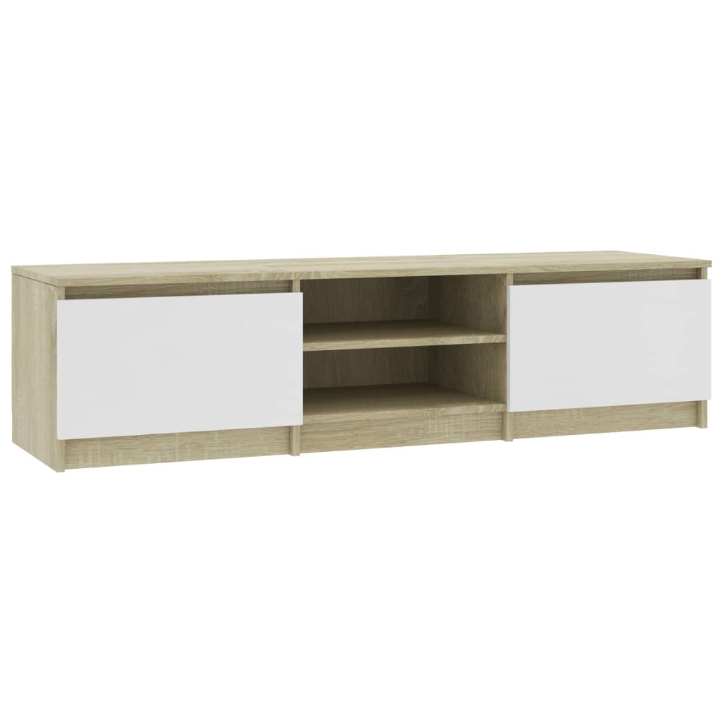 Tv-meubel 140x40x35,5 cm bewerkt hout eikenkleurig