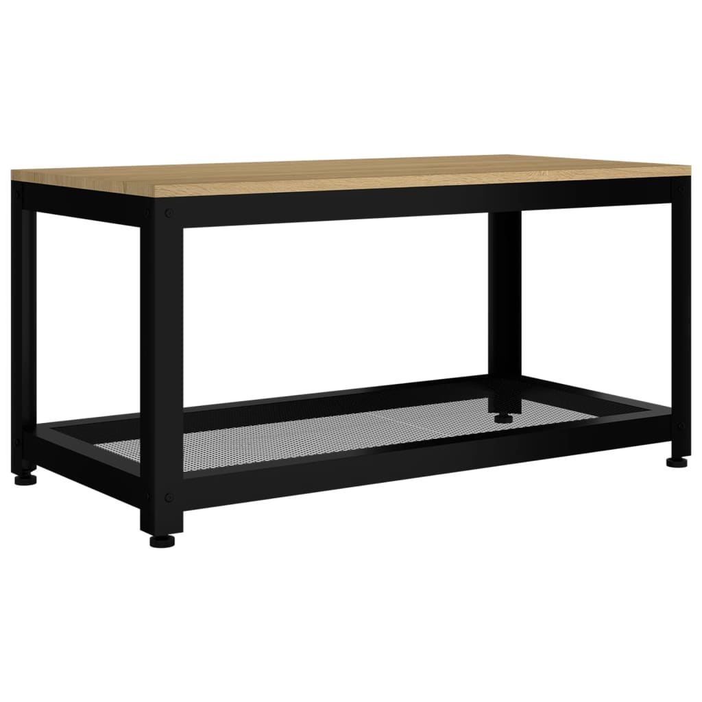 Salontafel 90x45x45 cm MDF en ijzer en zwart