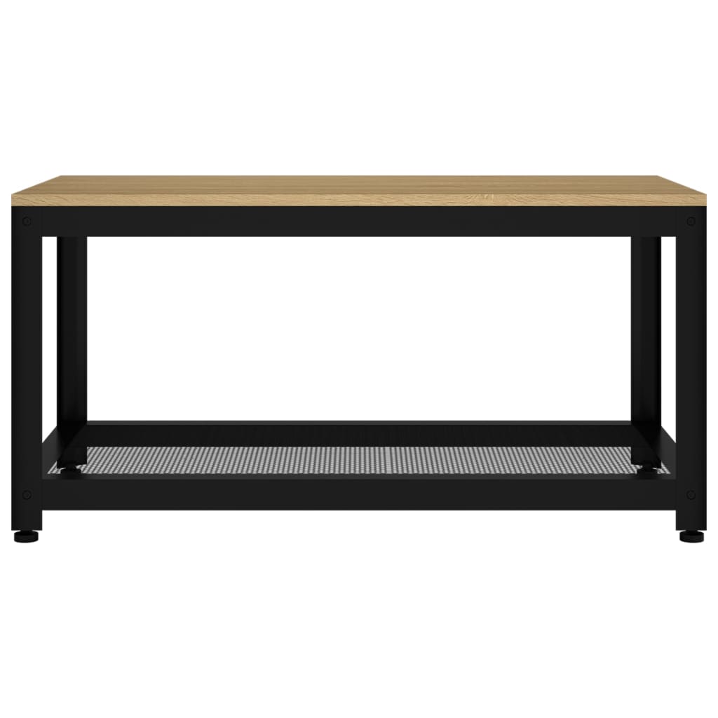 Salontafel 90x45x45 cm MDF en ijzer en zwart