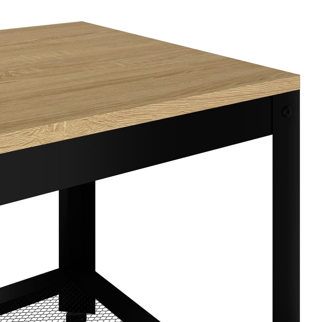 Salontafel 90x45x45 cm MDF en ijzer en zwart