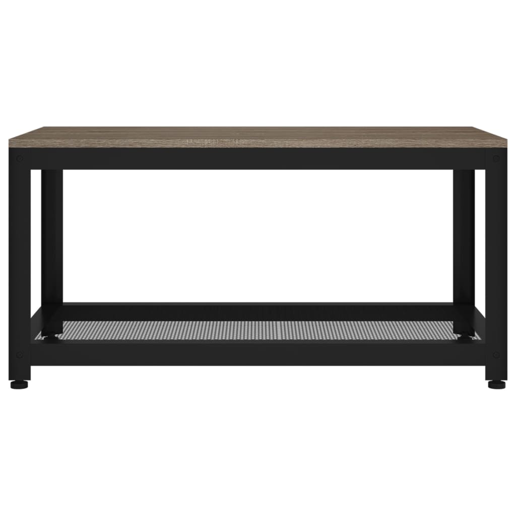 Salontafel 90x45x45 cm MDF en ijzer en zwart