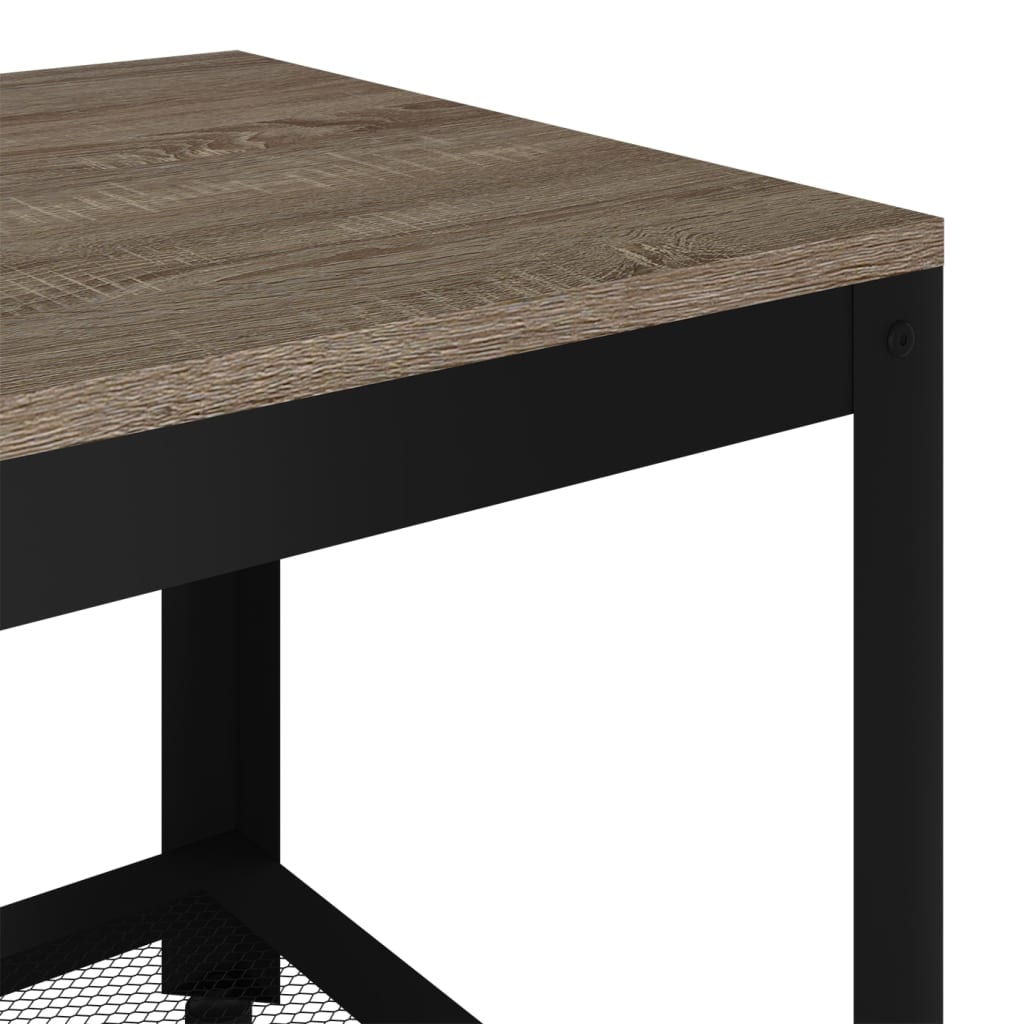 Salontafel 90x45x45 cm MDF en ijzer en zwart