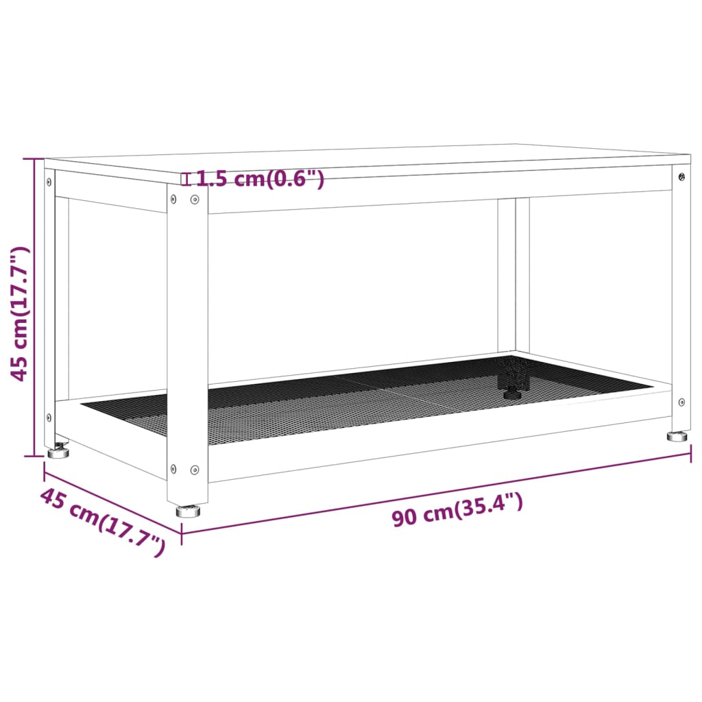 Salontafel 90x45x45 cm MDF en ijzer en zwart