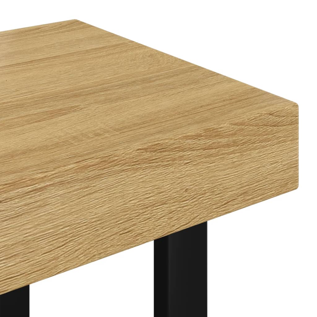 Salontafel 90x45x40 cm MDF en ijzer en zwart