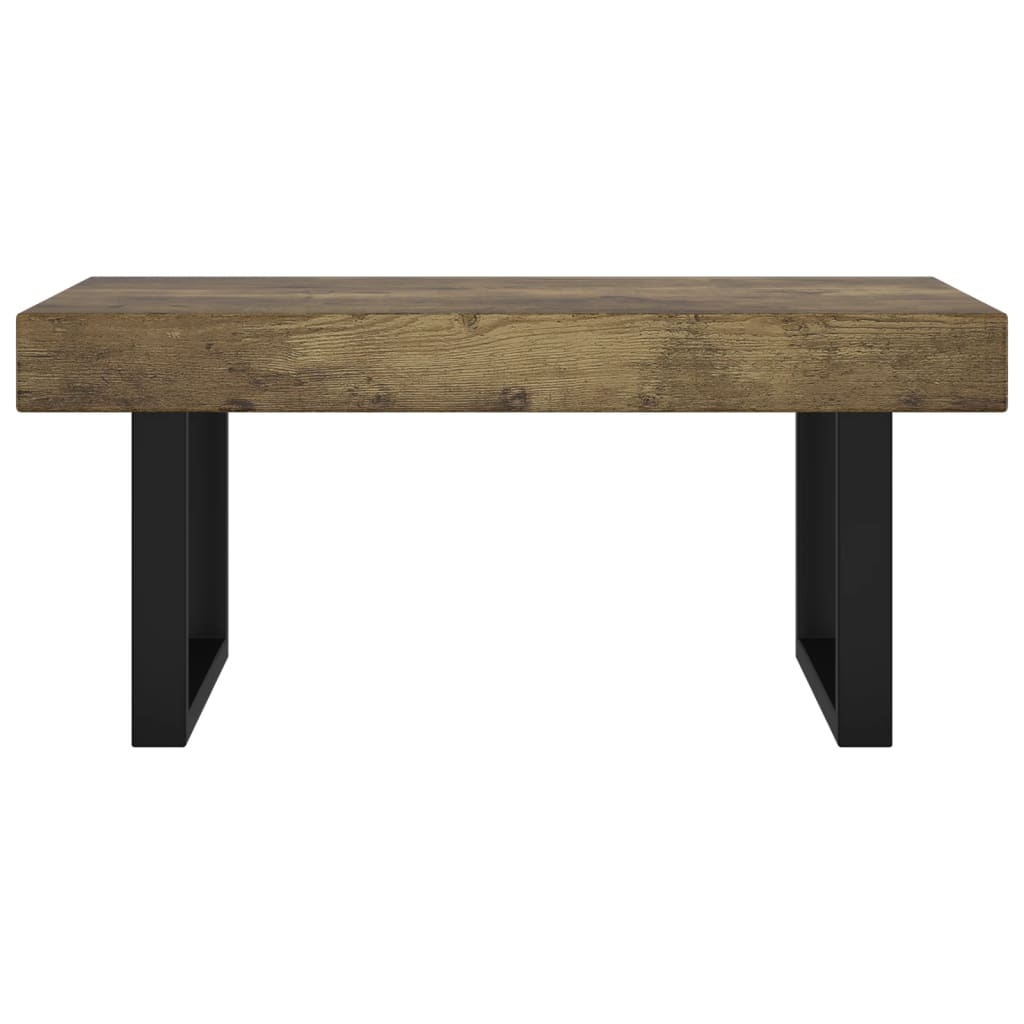 Salontafel 90x45x40 cm MDF en ijzer en zwart