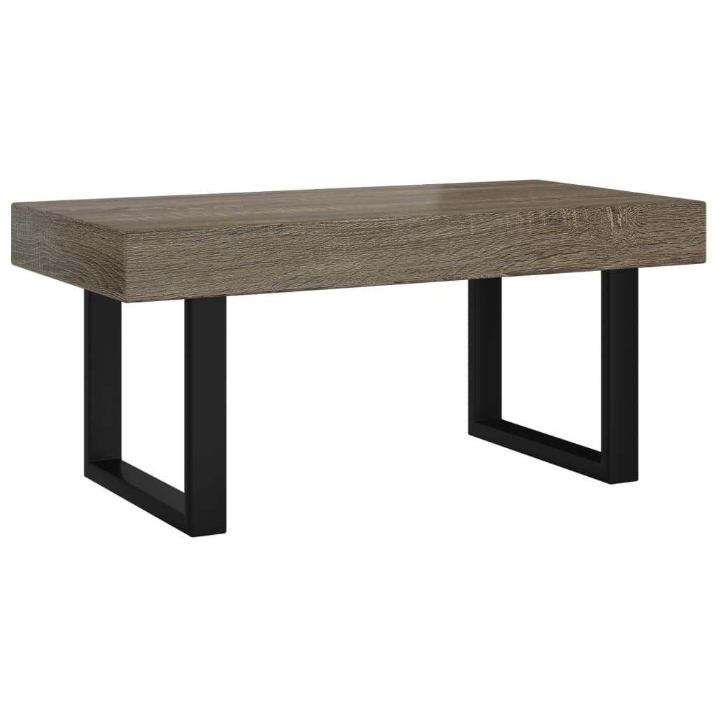 Salontafel 90x45x40 cm MDF en ijzer en zwart