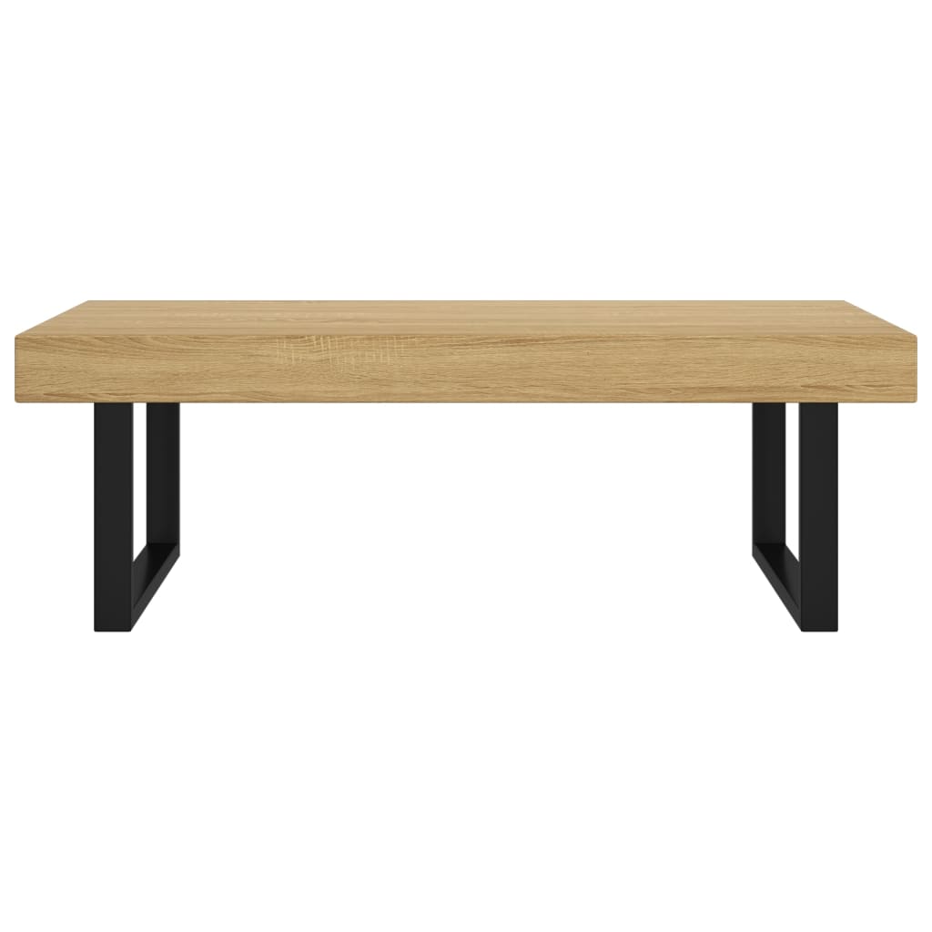 Salontafel 120x60x40 cm MDF en ijzer lichtbruin en zwart