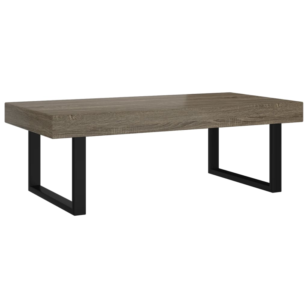 Salontafel 120x60x40 cm MDF en ijzer en zwart