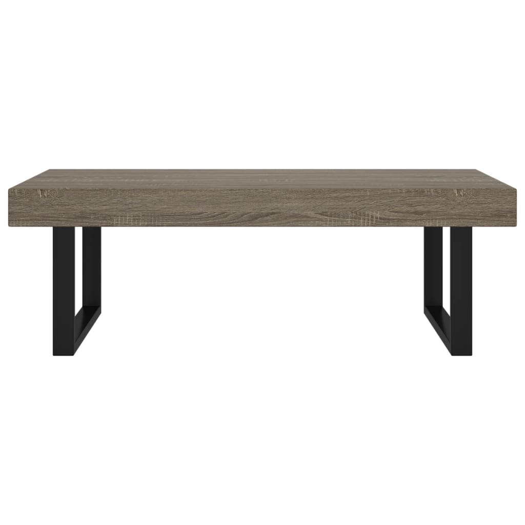 Salontafel 120x60x40 cm MDF en ijzer lichtbruin en zwart