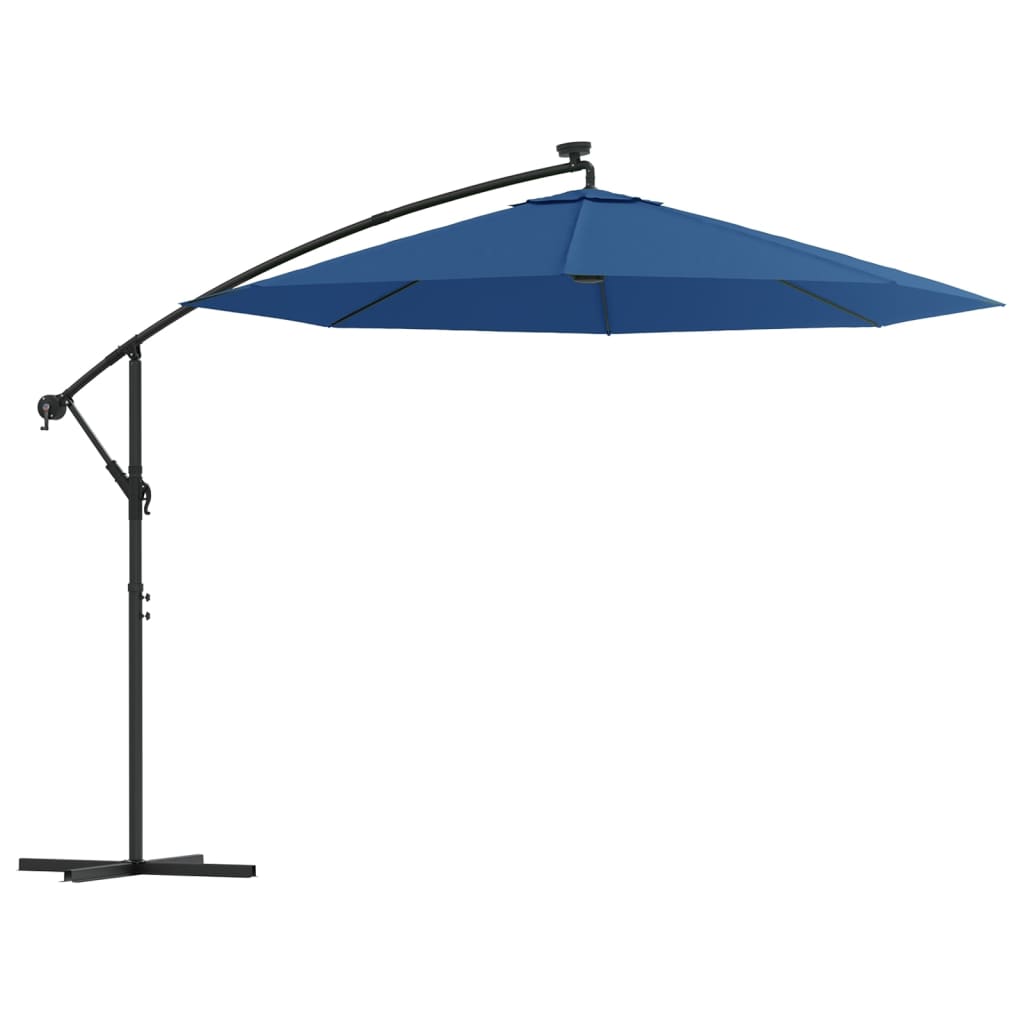 Zweefparasol met LED-verlichting en stalen paal 300 cm