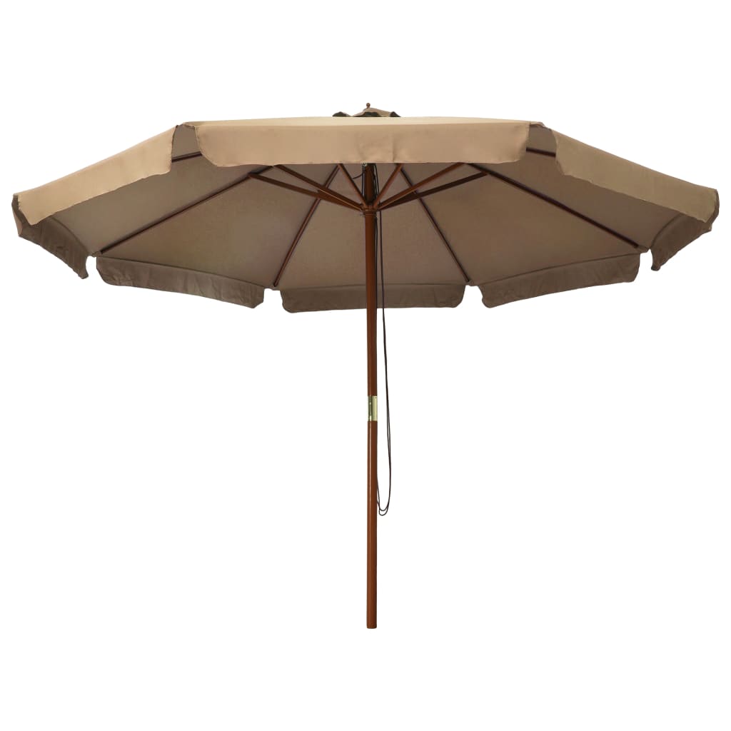 Parasol met houten paal 330 cm terracottakleurig