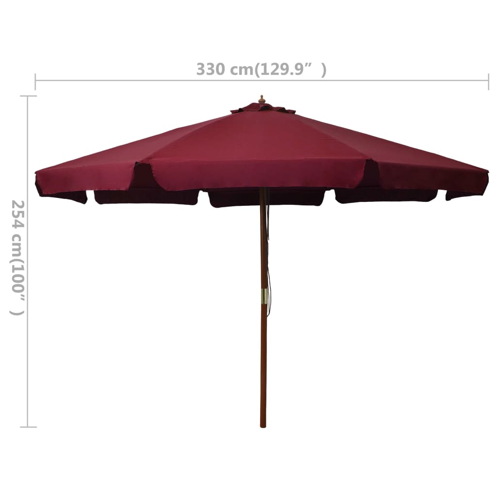 Parasol met houten paal 330 cm