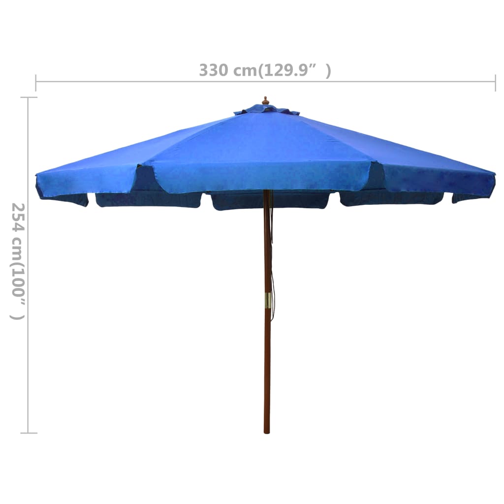 Parasol met houten paal 330 cm