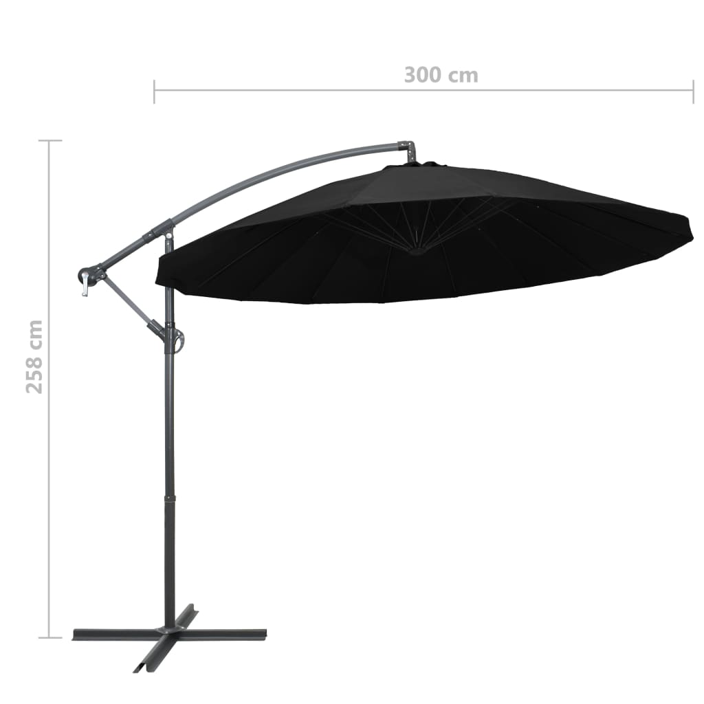 Zweefparasol met aluminium paal 3 m