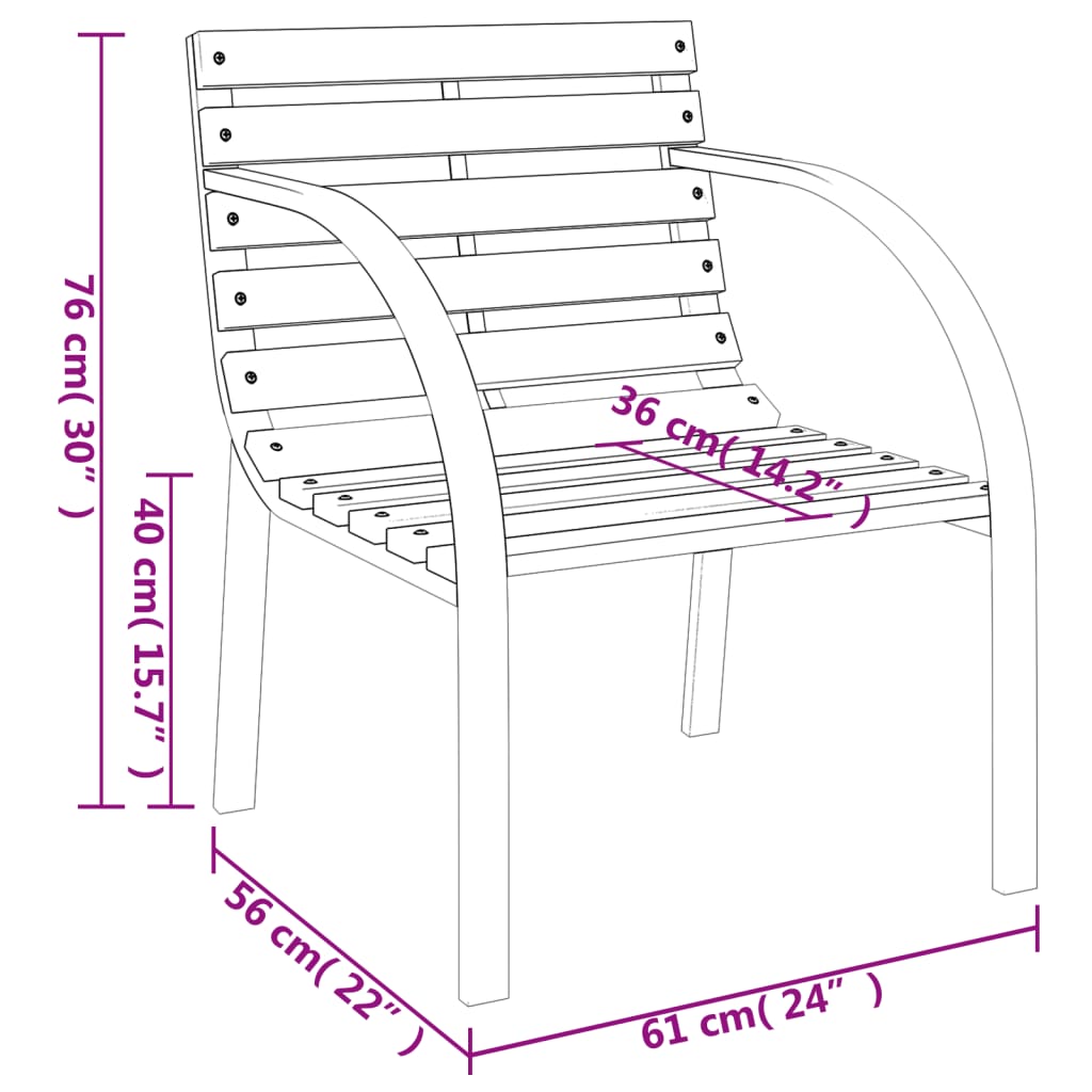 Tuinstoelen 2 st hout grijs