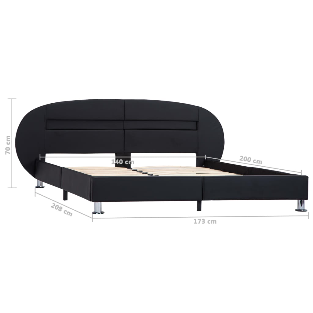 Bedframe met LED kunstleer 90x200 cm