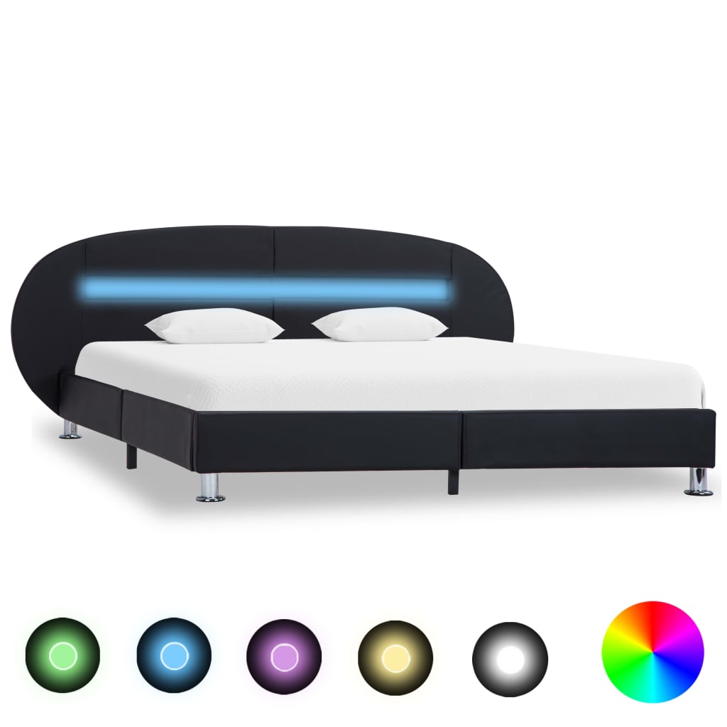 Bedframe met LED kunstleer 180x200 cm