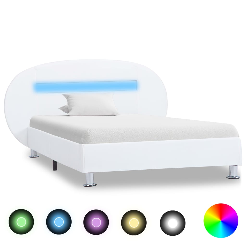 Bedframe met LED kunstleer 180x200 cm