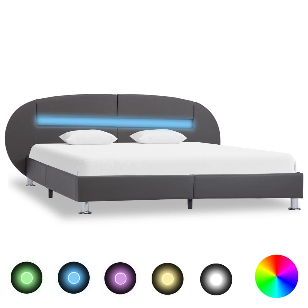 Bedframe met LED kunstleer 180x200 cm