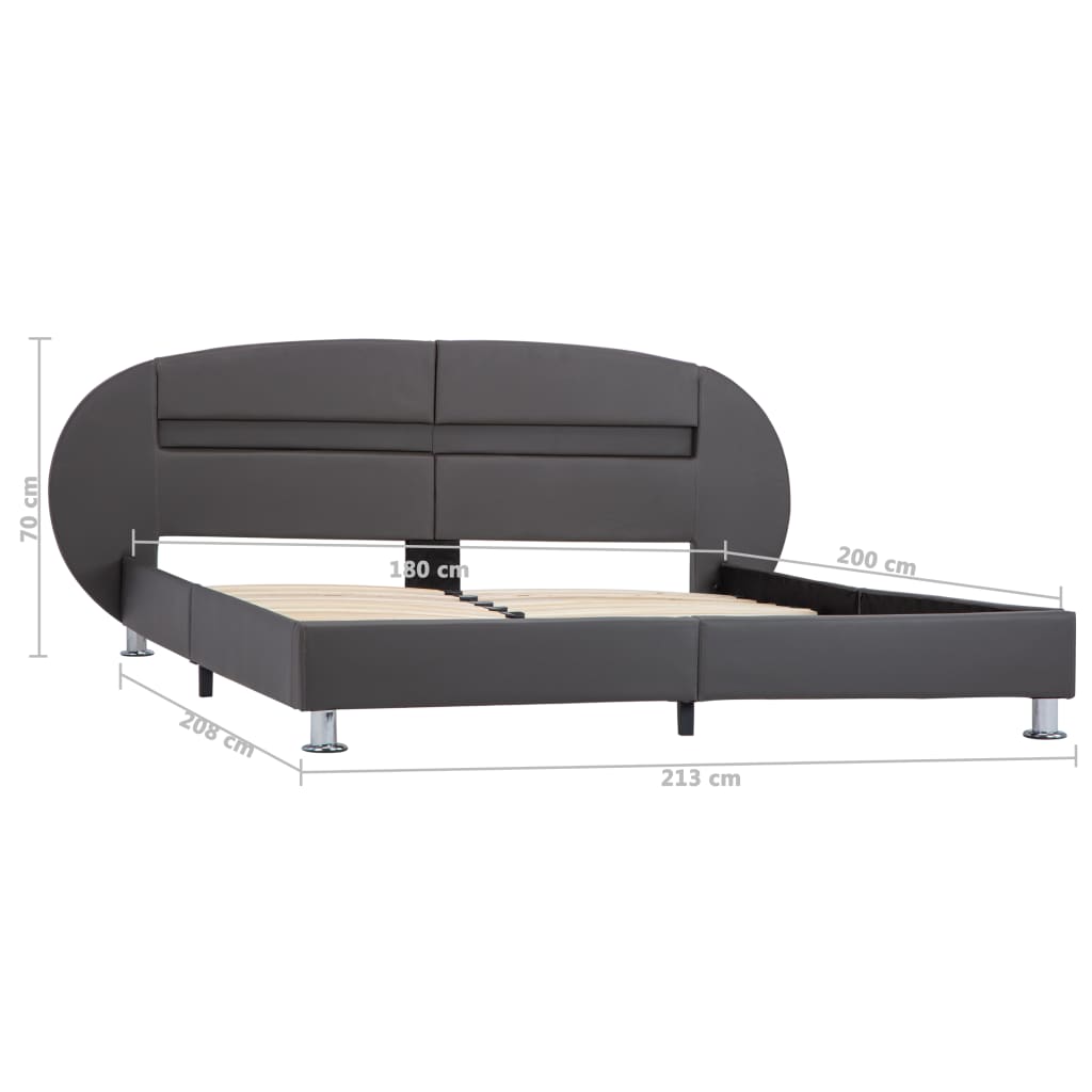 Bedframe met LED kunstleer 90x200 cm