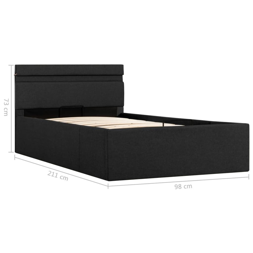 Bedframe met opslag en LED stof 90x200 cm