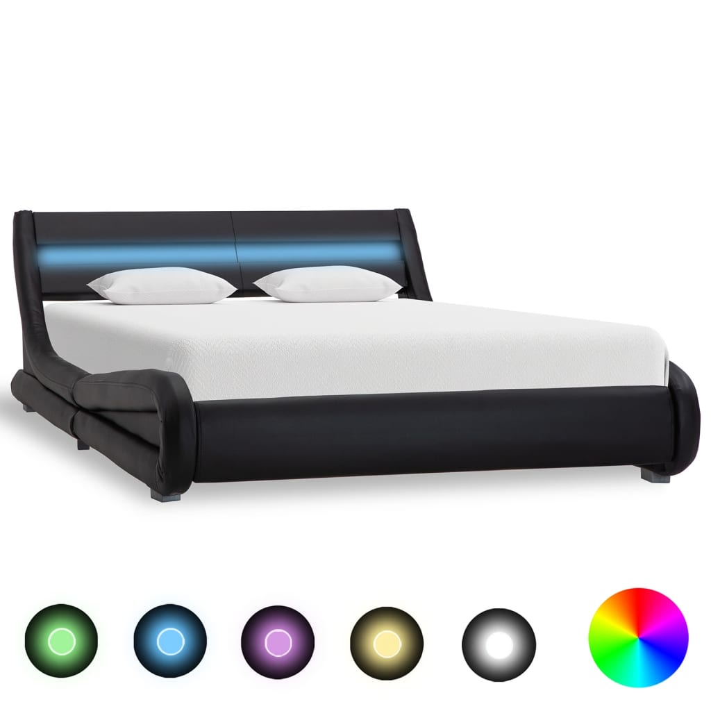 Bedframe met LED kunstleer 100x200 cm