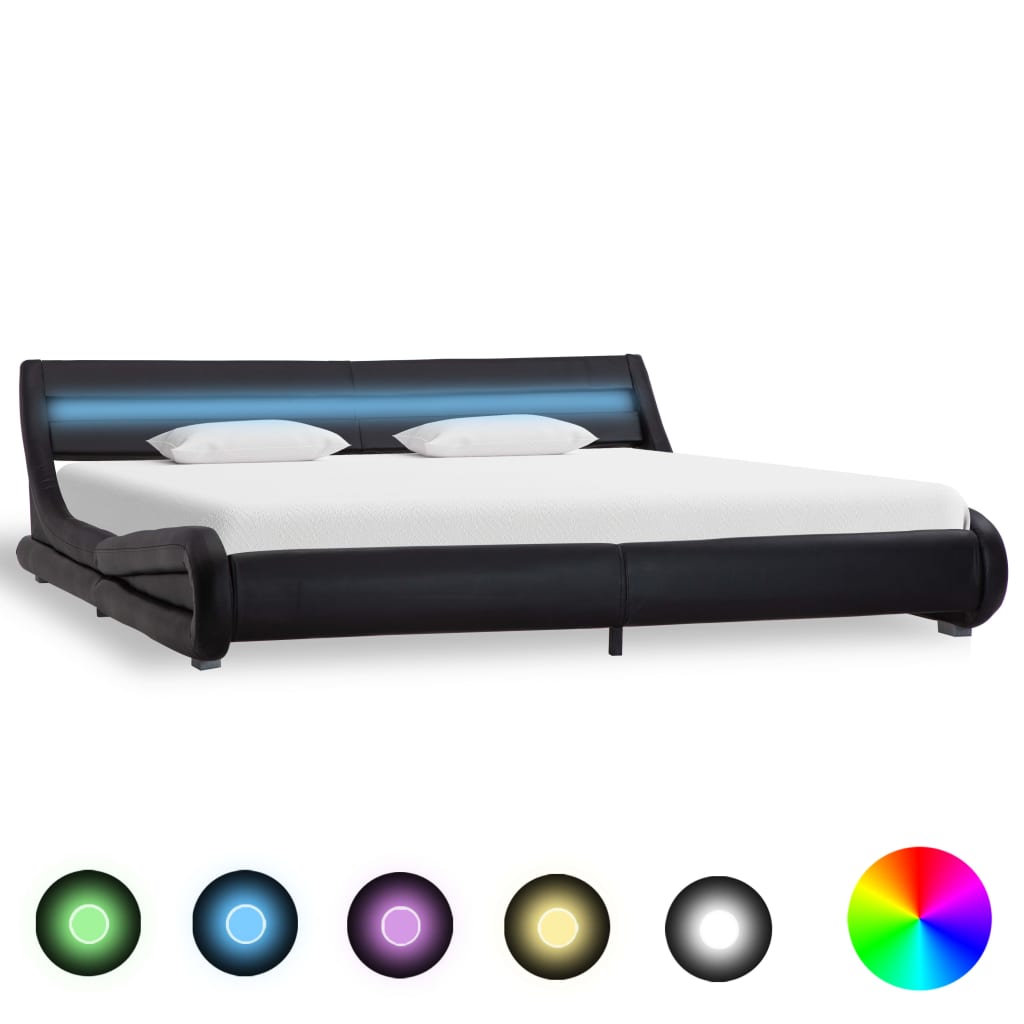 Bedframe met LED kunstleer 180x200 cm