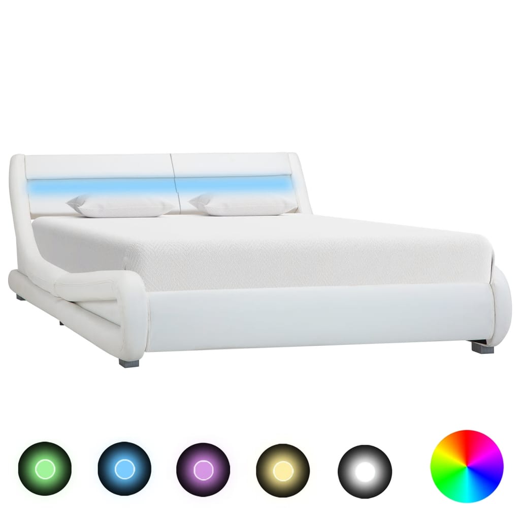 Bedframe met LED kunstleer 100x200 cm