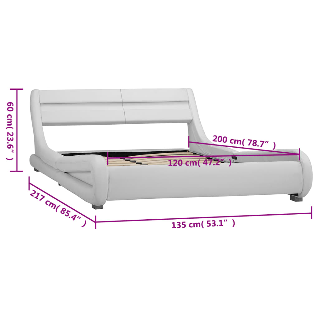 Bedframe met LED kunstleer 100x200 cm