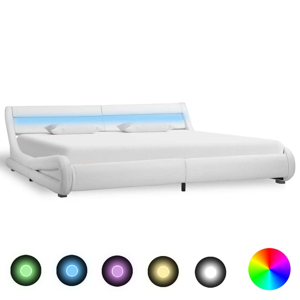 Bedframe met LED kunstleer 180x200 cm