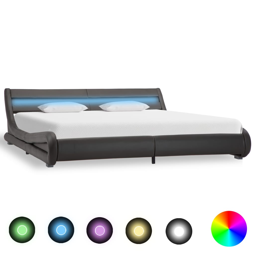 Bedframe met LED kunstleer 180x200 cm