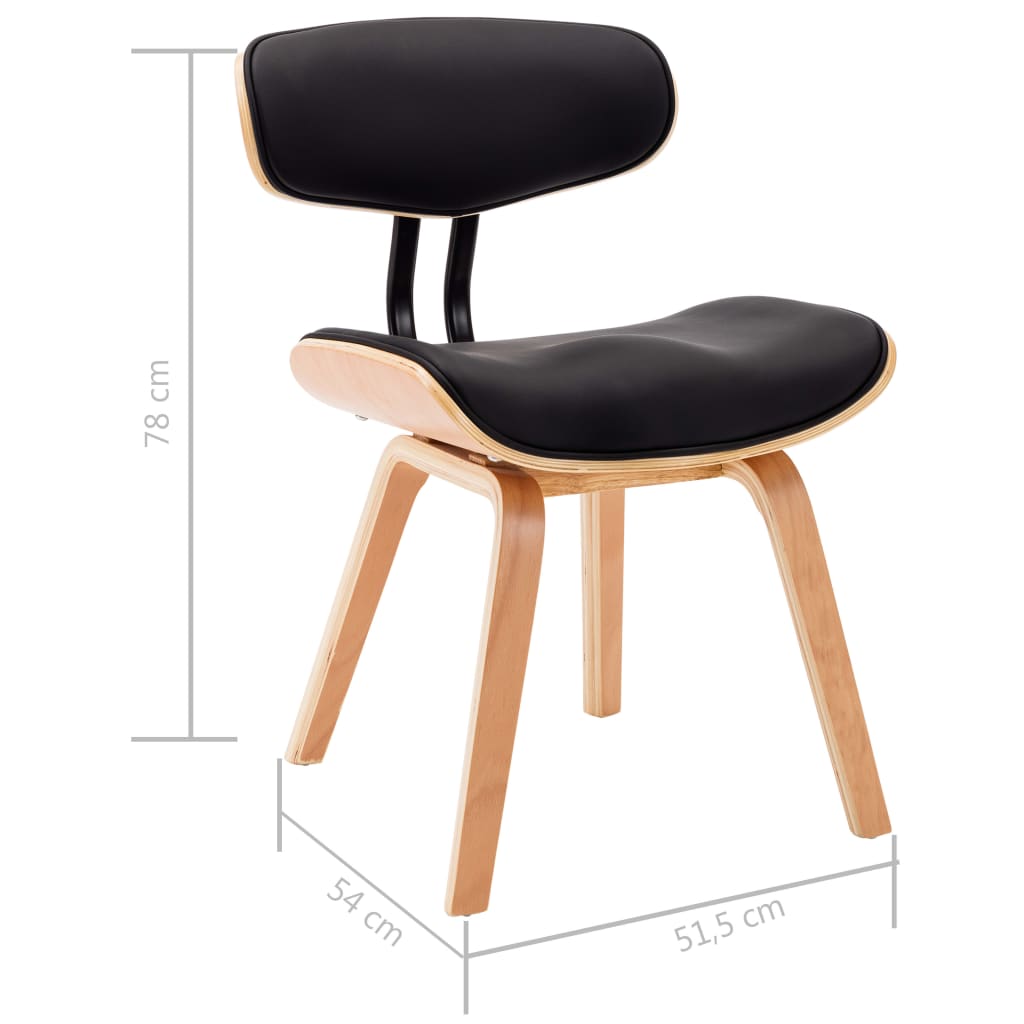 Eetkamerstoelen 6 st gebogen hout kunstleer