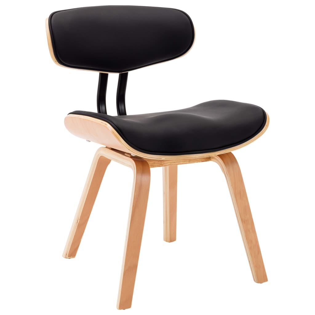 Eetkamerstoelen 6 st gebogen hout kunstleer