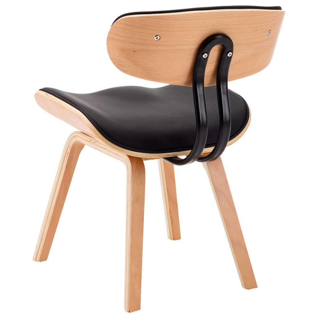 Eetkamerstoelen 6 st gebogen hout kunstleer