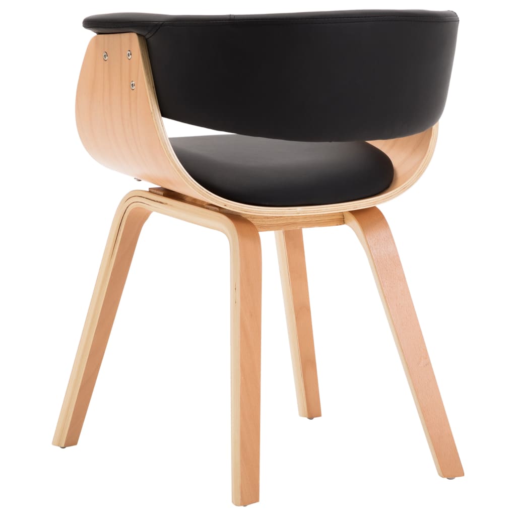 Eetkamerstoelen 6 st gebogen hout kunstleer