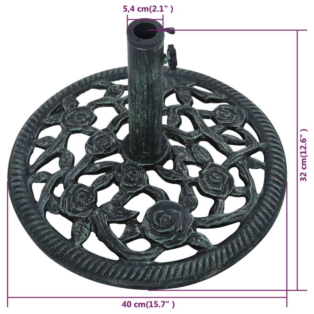 Parasolvoet 12 kg 48 cm gietijzer bronskleurig