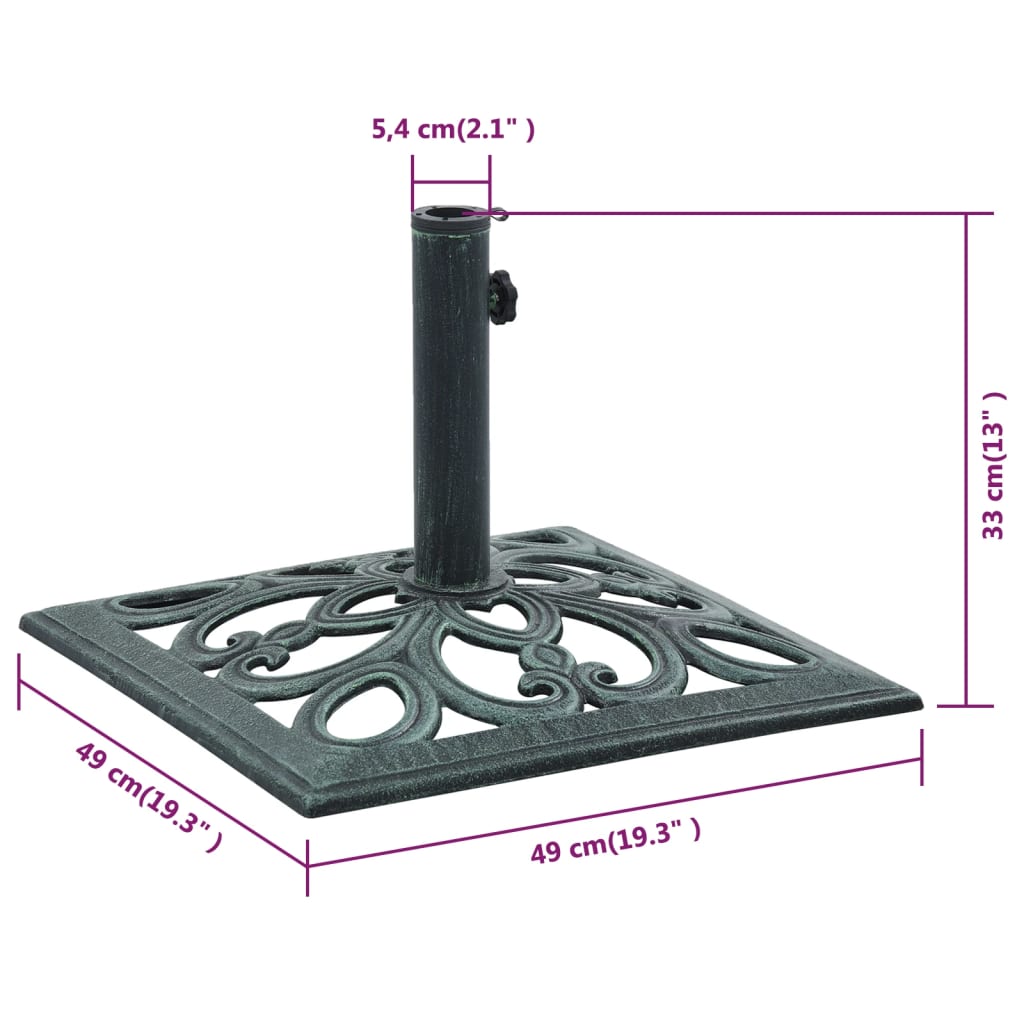 Parasolvoet 12 kg 48 cm gietijzer bronskleurig