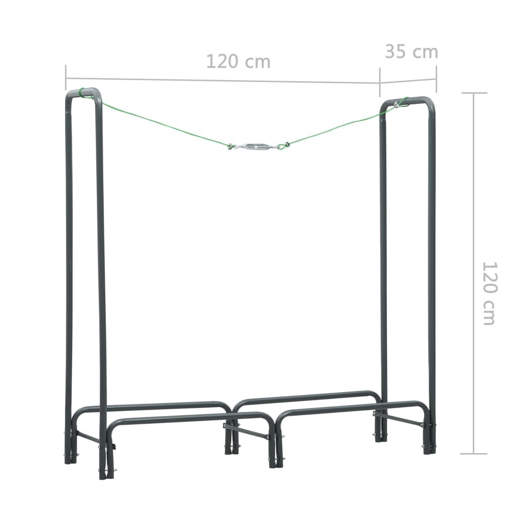 Haardhoutrek met basis 37x37x113 cm staal zwart