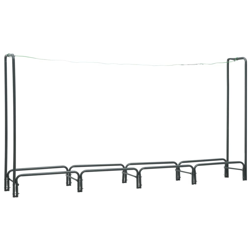 Haardhoutrek met basis 37x37x113 cm staal zwart