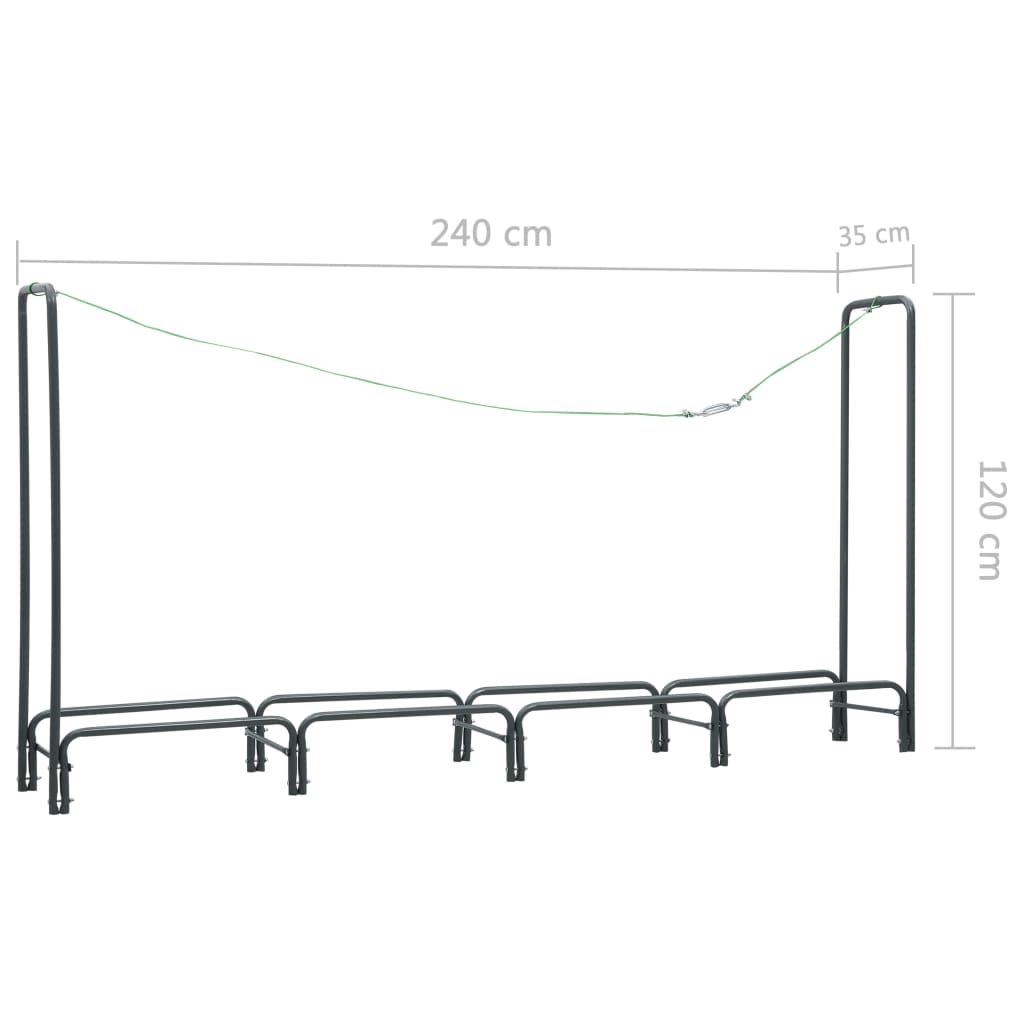 Haardhoutrek met basis 37x37x113 cm staal zwart