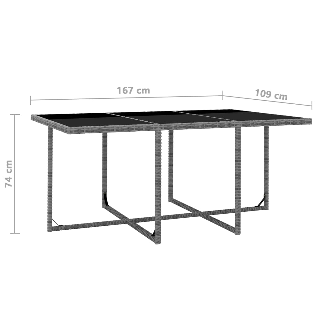 11-delige Tuinset met kussens poly rattan zwart