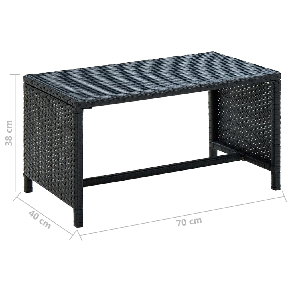 Salontafel 70x40x38 cm poly rattan