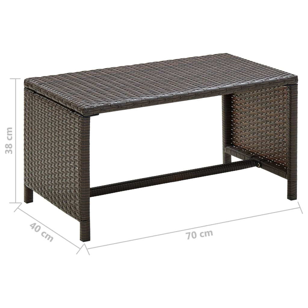 Salontafel 70x40x38 cm poly rattan