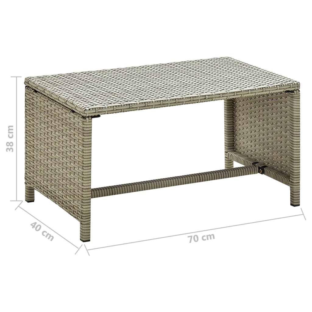 Salontafel 70x40x38 cm poly rattan