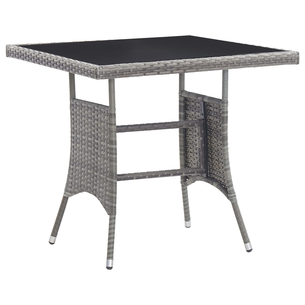 Tuintafel 140x80x74 cm poly rattan grijs