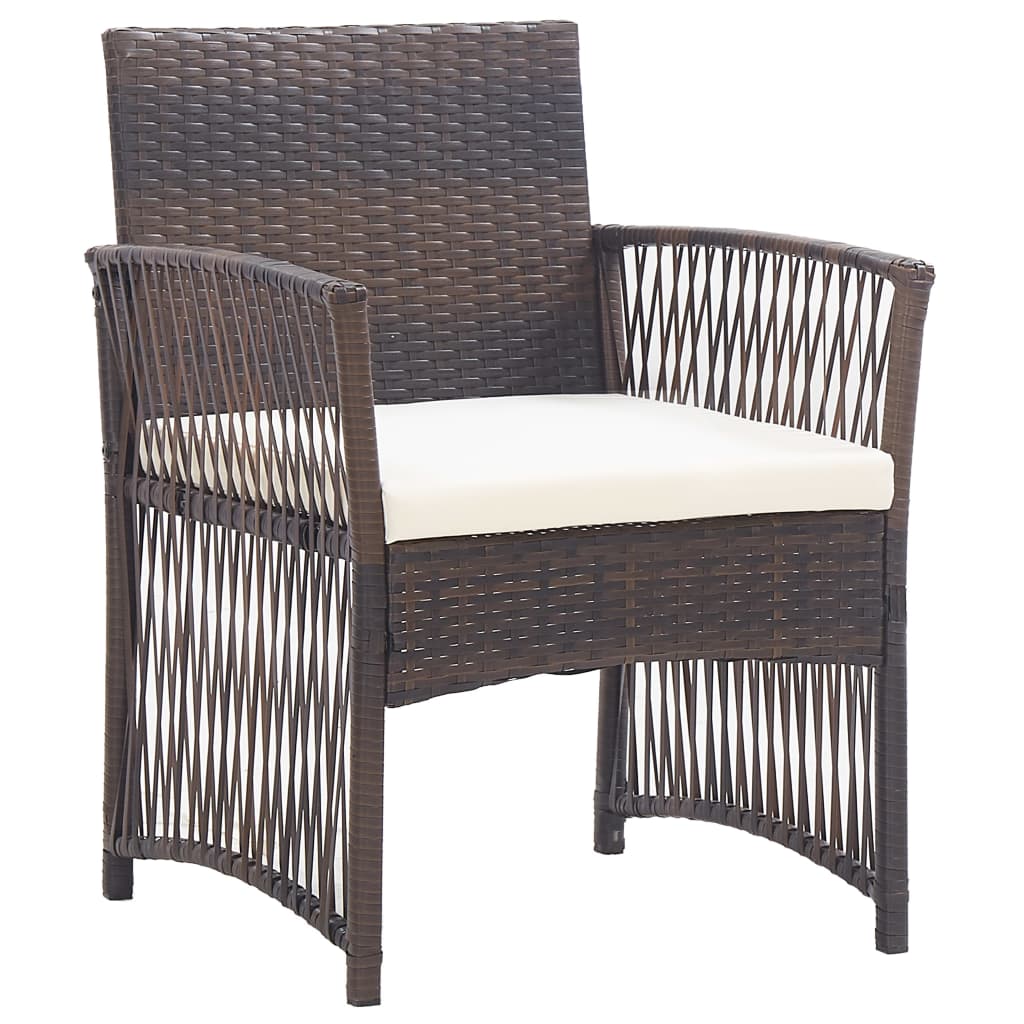 4-delige Loungeset met kussen poly rattan