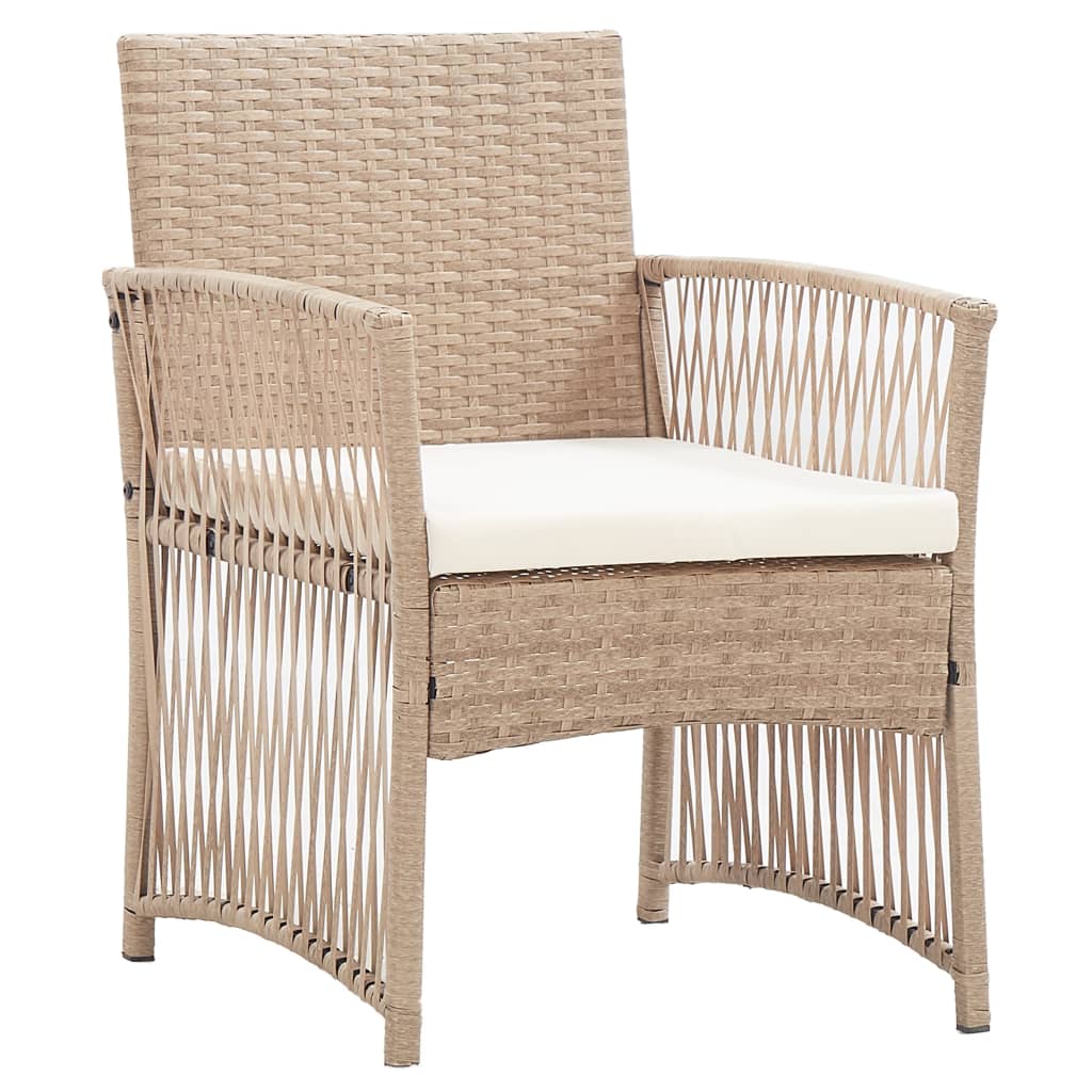 4-delige Loungeset met kussen poly rattan