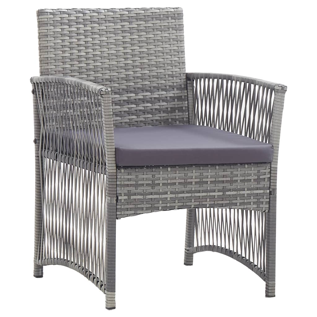 4-delige Loungeset met kussen poly rattan